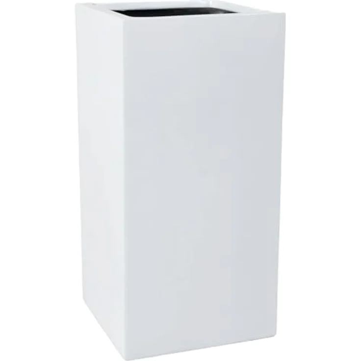 VIVANNO Pflanzkübel Fiberglas BLOCK Säule, Weiß Matt 40x40x80 cm – Bild 2