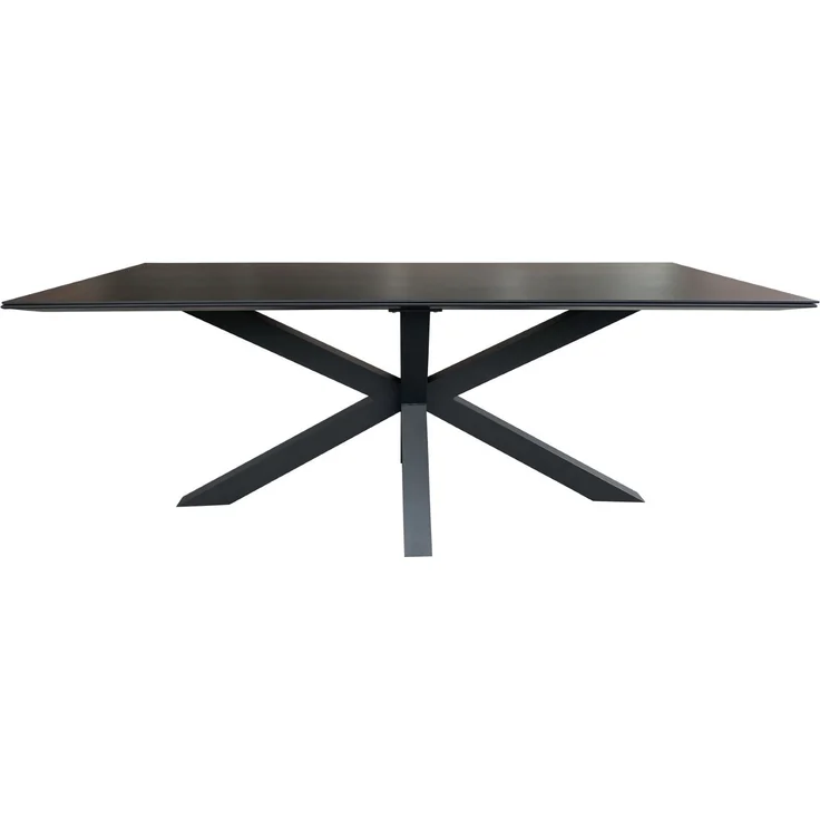 Tisch Malaga - 200 x 90 cm - gesinterter Stein dunkelgrau - Gestell Kreuz-Form – Bild 1