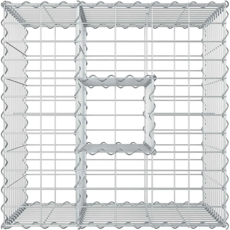 vidaXL Gabionen-Hochbeet 60 x 60 x 55 cm Verzinkter Stahl Silber 42033320 – Bild 8