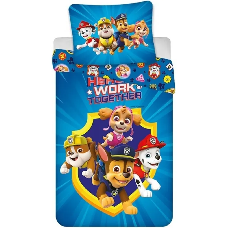 Paw Patrol Bettwäsche-Set – 1x Deckenbezug 140x200 & 1x Kissenbezug 65x65 cm für Kinder