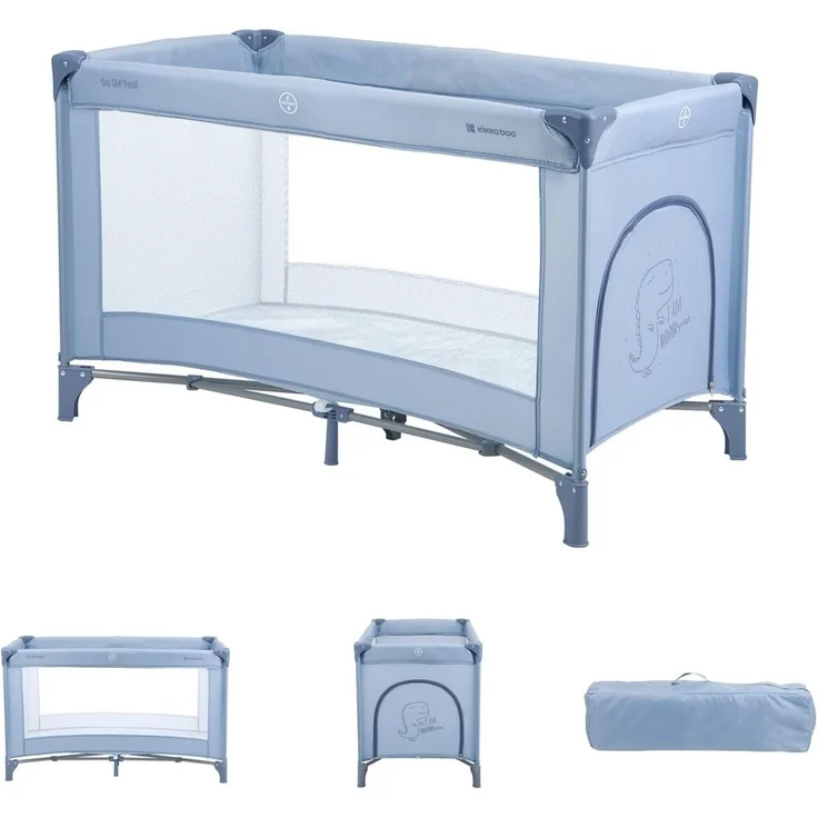 Kikkaboo Reisebett so gifted eine Ebene, weiche Matratzenauflage, Seiteneingang blau p – Bild 1