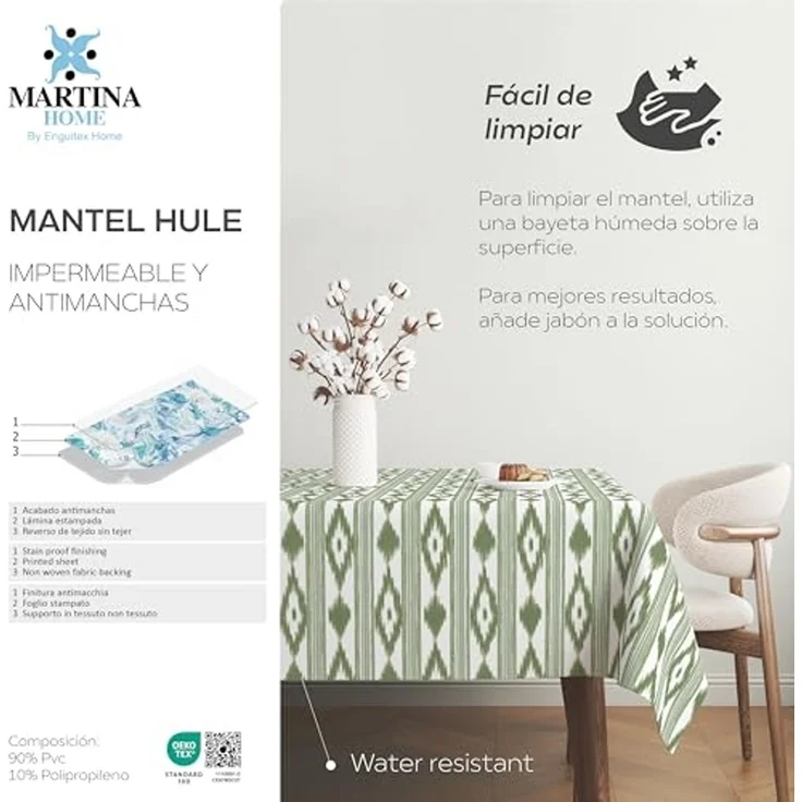 Martina Home Wachstuch-Tischdecke, Malorqui, Grün, 200x140 cm – Bild 5