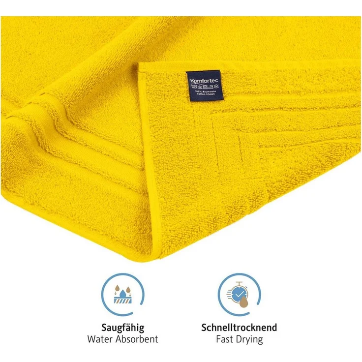 Komfortec Badematte Badvorleger aus 100% Baumwolle, Waschbar Duschmatte, Frottee, Rechteckig, 600 g/m², 2er Set, Saugfähig & Schnelltrocknend – Bild 3