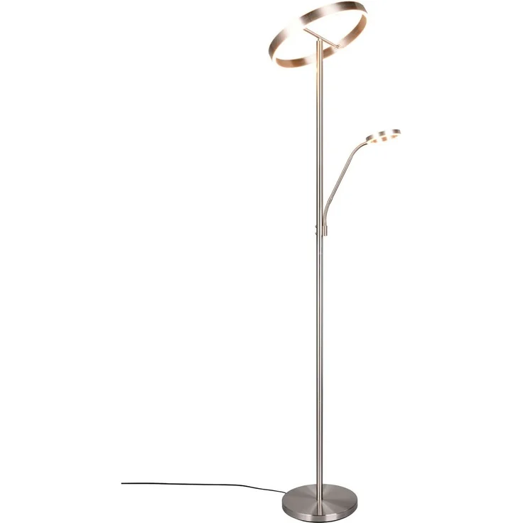 LED Stehlampe WILLIS Silber mit Leselampe, dimmbar & 3 Lichtfarben, 180cm groß – Bild 2