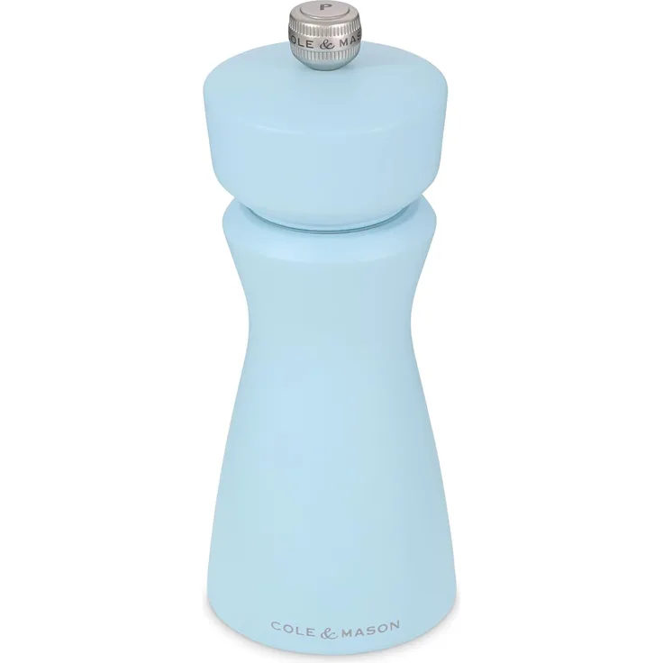 Cole & Mason Kenton Salz- & Pfeffermühle Hellblau Gummibaumholz Keramik Pfeffer Salz 60 mm