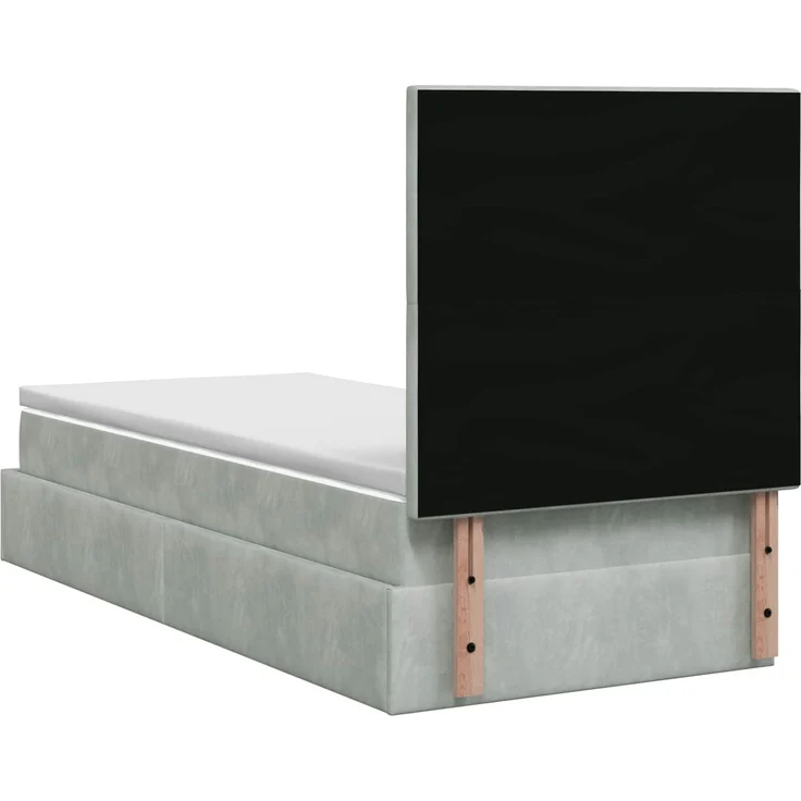 vidaXL Ottoman Bett mit Matratze Hellgrau 80 x 200 cm Samt 3457755 – Bild 9