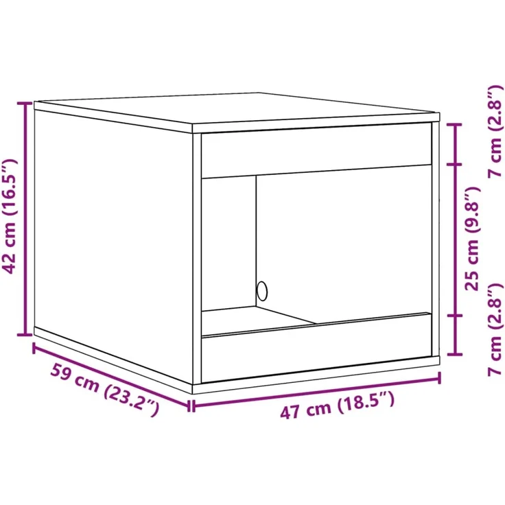 vidaXL Katzenklo Räuchereiche 47x59x42 cm Holzwerkstoff 857764 – Bild 9
