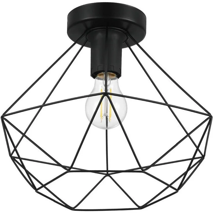 Eglo 43004 Deckenleuchte TARBES E27 1X40W Stahl schwarz Ø32,5cm H:27,5cm dimmbar – Bild 2