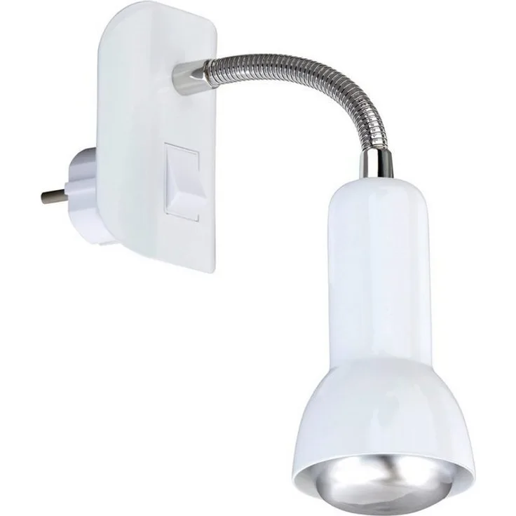 Briloner Steckerleuchte Fiche weiß, mit Flexarm Steckerleampe Steckdosenlampe
