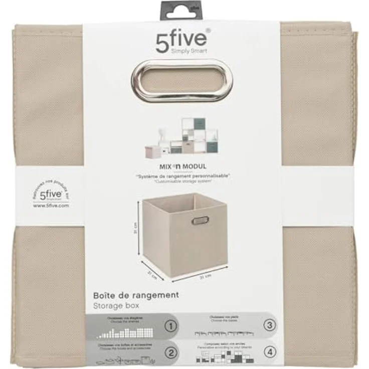 5five Aufbewahrungsbox quadratisch 31 x 31 x 31 cm – Bild 2