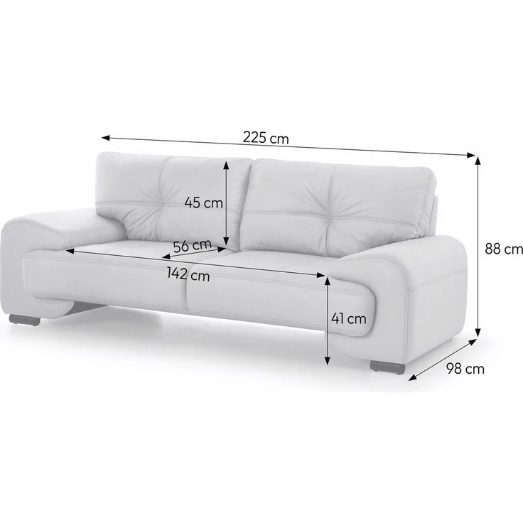 Beautysofa Big-Sofa Polstergarnitur Omega Set 3+2+1 Sofa Wohnzimmer Sofagarnitur, modernes Sofaset für Wohnzimmer, Kunstleder Couchgarnitur im modernen Design – Bild 4