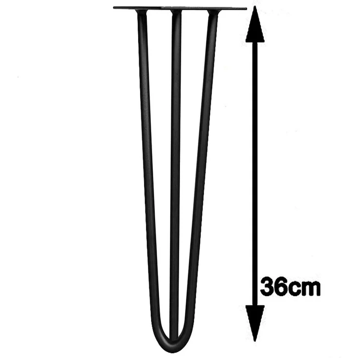 Tischbeine 4er-Set Hairpin 36 cm Haarnadelbeine Schwarz Möbelfüße Tischkufen – Bild 6
