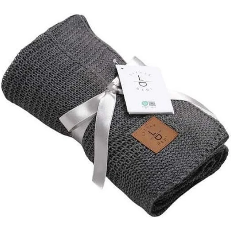 Babydecke Baby Strickdecke, Babydecke, Weich & Atmungsaktiv, 80x100cm, Grau, Little Dedi – Bild 1