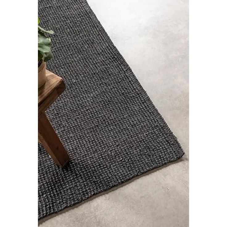 XXXL Flachwebeteppich Bouclé, Schwarz, rechteckig, 60x90 cm, Oeko-Tex® Standard 100, für Fußbodenheizung geeignet, beidseitig verwendbar, pflegeleicht und strapazierfähig – Bild 7