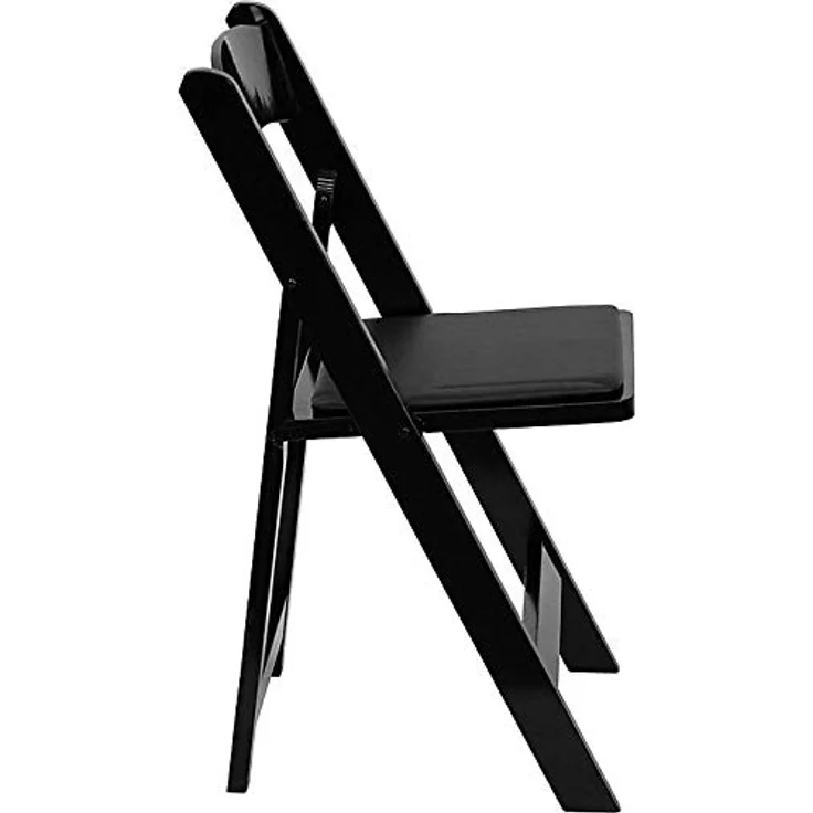 Flash Furniture Hercules Klappstuhl, Holz, mit gepolsterter Vinyl-Sitzfläche, Schwarz, 4 Stück – Bild 6