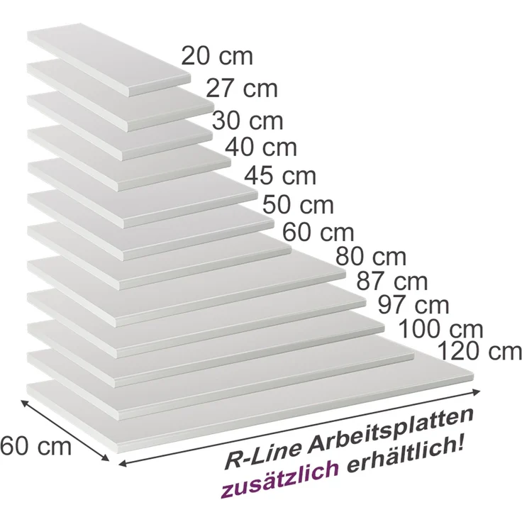 Küchenarbeitsplatte R-Line Weiß 40 cm Vicco – Bild 2