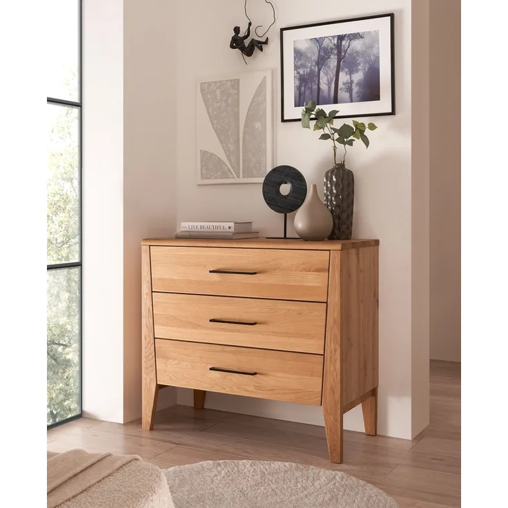 Kommode 90x80cm 'Ancona' Wildeiche teilmassiv geölt