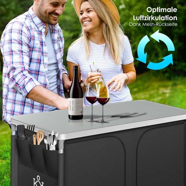 KESSER® Campingschrank, Campingküche mit Aluminiumgestell, inkl. Tragetasche , Kocherschrank für Camping , Campingmöbel , Outdoor Typ F6 (Anthrazit) – Bild 9