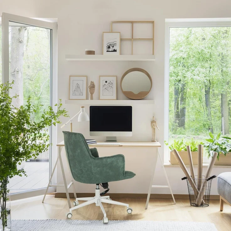 hjh LIVING Homeoffice Stuhl gepolstert SOLAO Life W Schreibtischstuhl Drehstuhl höhenverstellbar, Stoffbezug Mint-Grün – Bild 7