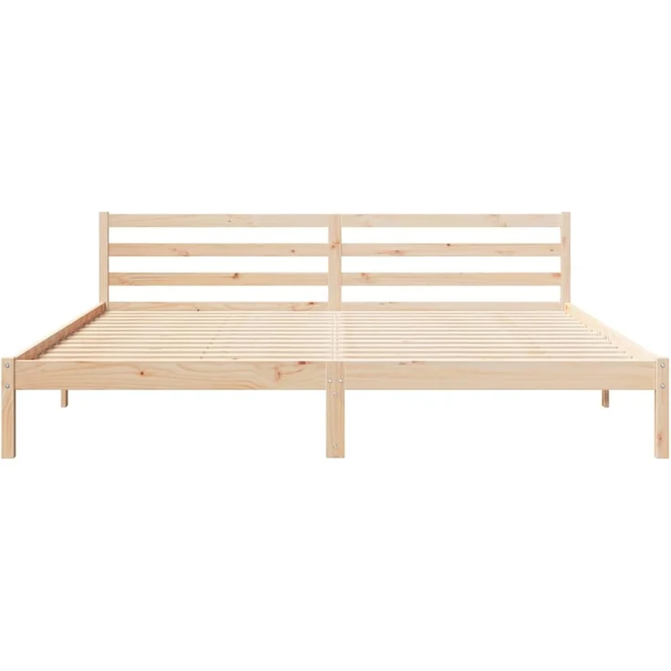 vidaXL Bettrahmen Braun 215,5 x 185,5 x 69,5 cm Massivholz Kiefer 869770 – Bild 5
