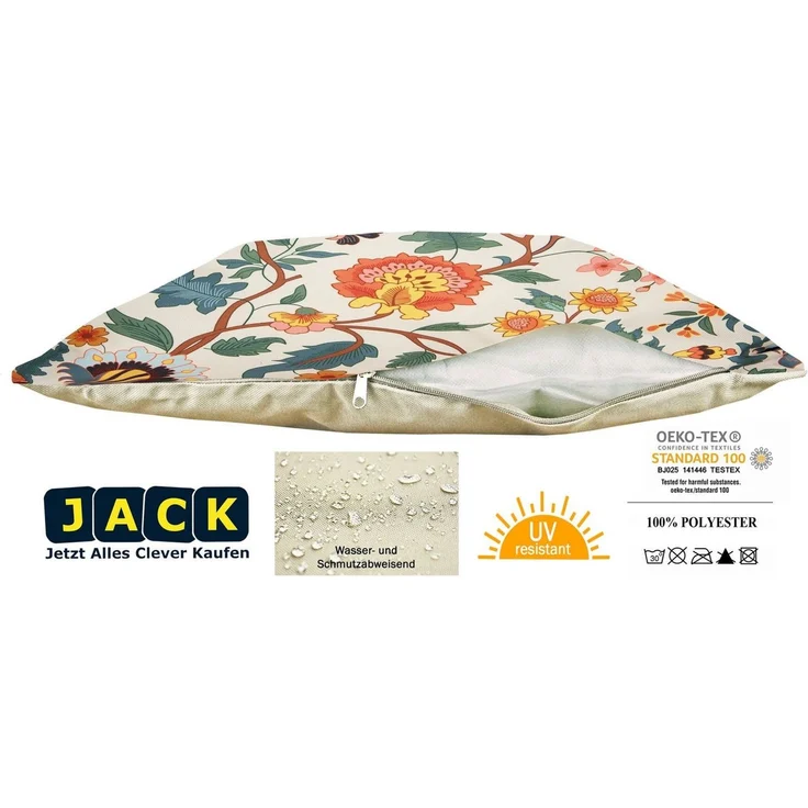 JACK Dekokissen JACK Outdoor Motiv Kissen 45x45 cm Lounge Dekokissen inkl. Füllung, mit Lotus-Effekt, Robust, Strapazierfähig, für Innen & Außen geeignet – Bild 4