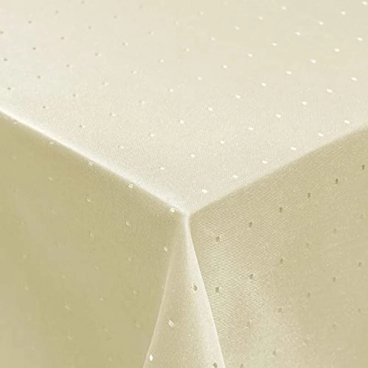 DecoHomeTextil Heimtextilmanufaktur Tischdecke Punkte Muster Optik Damast Tafeldecke Pflegeleicht – Bild 2