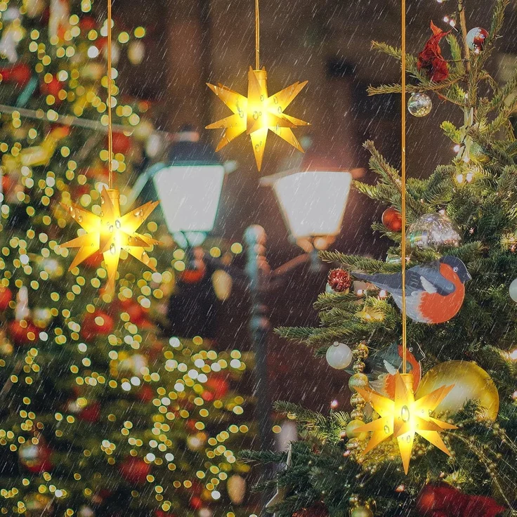 SALCAR 3er Set LED Weihnachtsstern – Bild 5