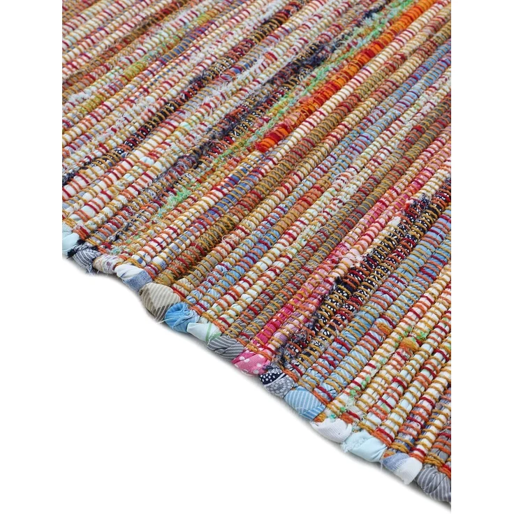 carpetfine 'Kelim Chindi' Teppich, Wendeteppich, rechteckig, Höhe: 6 mm, handgewebt, mit Fransen, Orange, 80 x 150 cm – Bild 5