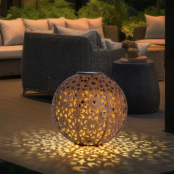 LED Solarleuchte, Dekorgeflecht-Kugel, D 20 cm – Bild 2