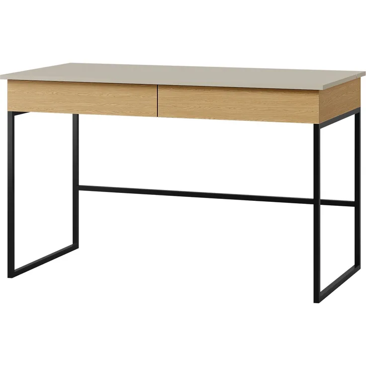 Mirjan24 Schreibtisch Latkop LO10 (Farbe: Cashmere / Frühlingseiche), 76 x 60 x 125 cm