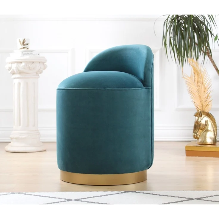 Hanah Home 'Dover - Petrol Green' Pouffe, Petrolgrün, 45 x 50 x 45 cm – Bild 1