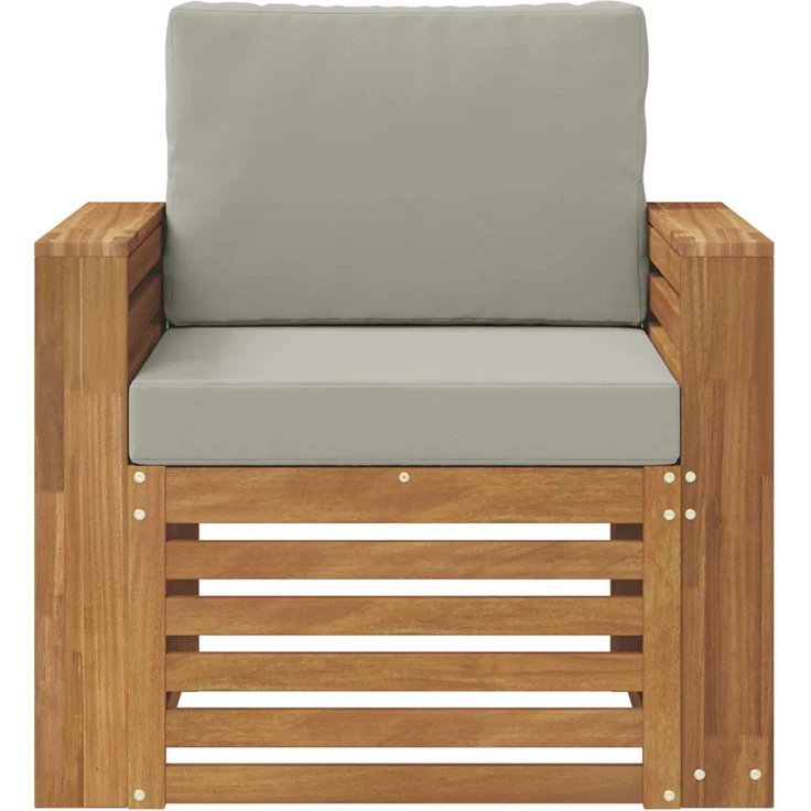 vidaXL Outdoor-Sofagarnitur Natur und Hellgrau Massivholz Akazie 3436361 – Bild 3