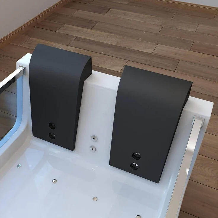 XXL Luxus LED Whirlpool Badewanne + Lichttherapie 180x120 +Heizung +Ozon – Bild 7