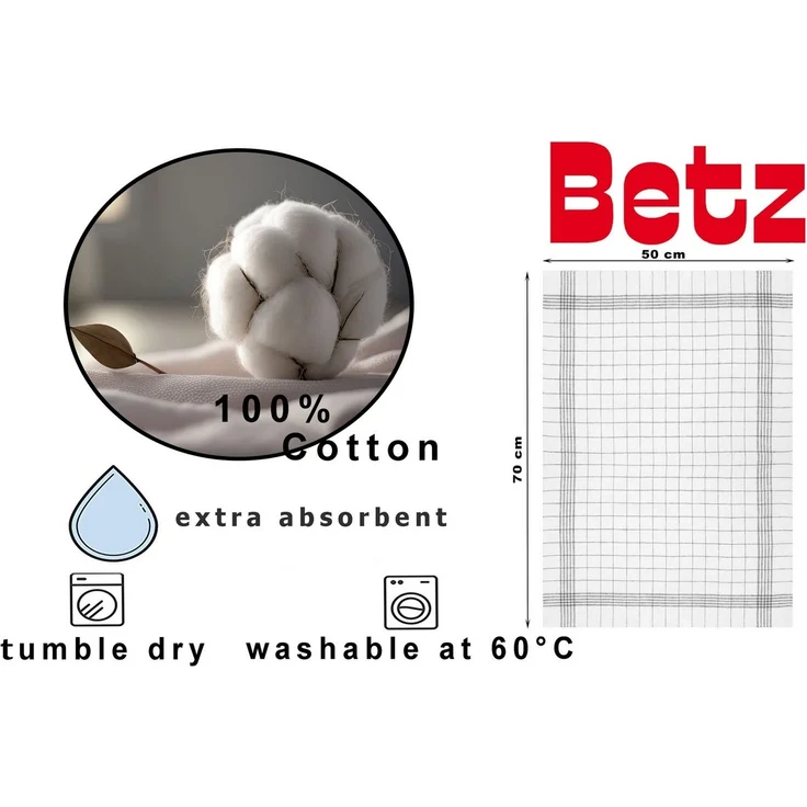 Betz Geschirrtuch 20er Set 50x70cm Geschirrtücher BW, (Set, 10-tlg, Geschirrtücher Küchentücher Handtücher), extrem strapazierfähig saugstark trocknergeeignet Gastronomiequalität – Bild 2