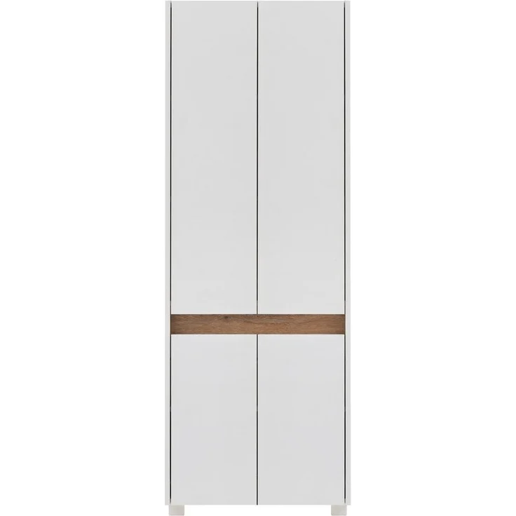 Lomadox Hochschrank Corato Weiß mit Blende in Absetzung Wildeiche Nb. 56,9/164,5/33 cm – Bild 2