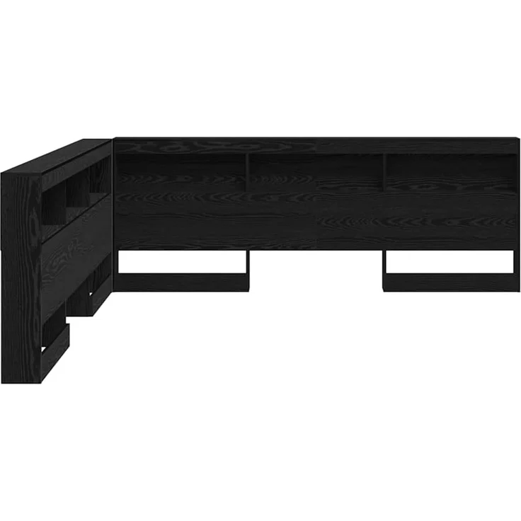 vidaXL Aufbewahrungskopfteil Schwarz Eichen-Optik Holzwerkstoff 76,5 x 217,5 x 217,5 cm – Bild 7