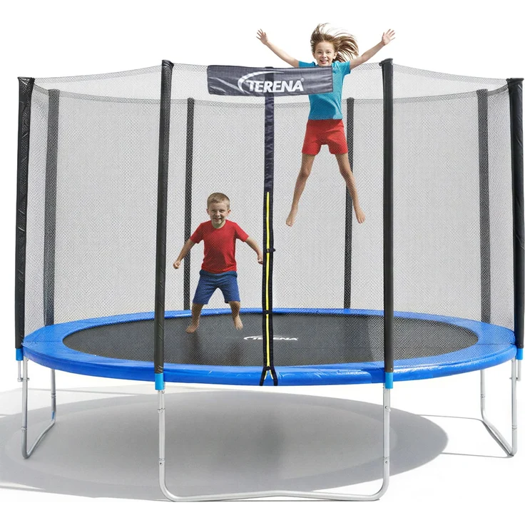 Terena® Trampolin 305 mit Sicherheitsnetz, Grau / Blau, bis 150kg – Bild 2
