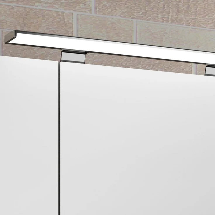 Lomadox Spiegelschrank FES-4010-66 weiß glänzend inkl. Beleuchtung - 140/71/17cm – Bild 3