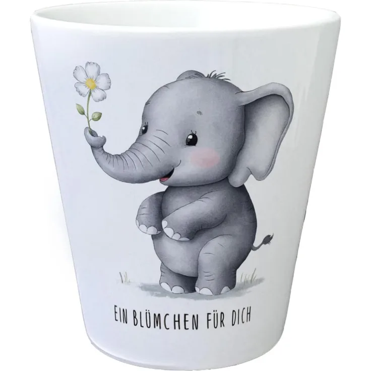 speecheese Blumentopf Grauer Elefant - Blümchen für dich Blumentopf