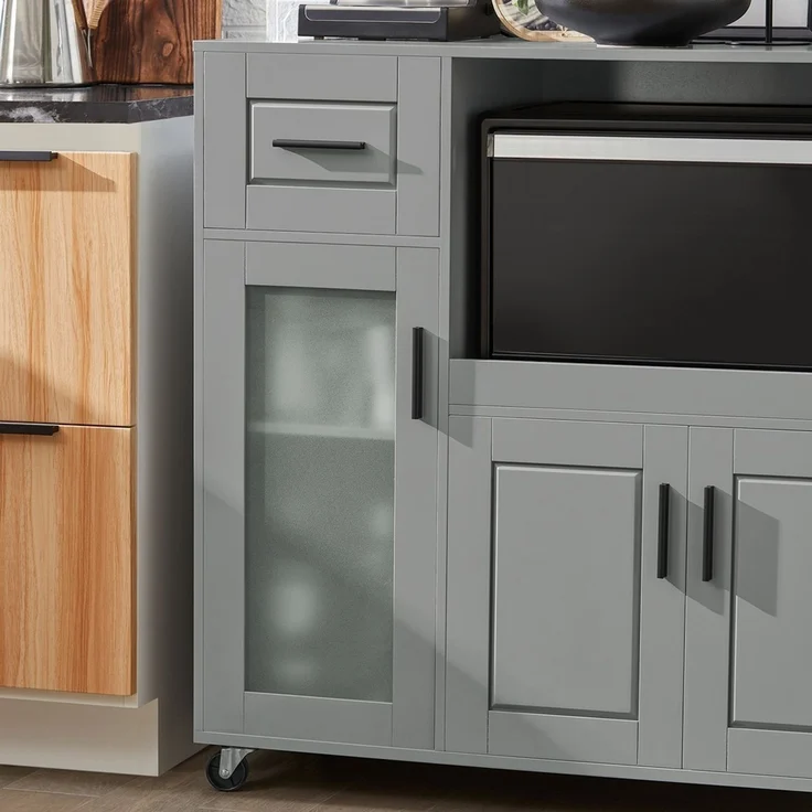 SoBuy FSB78-HG Kücheninsel, MDF, Lackiert, Grau, 89 x 89 x 40 cm – Bild 6