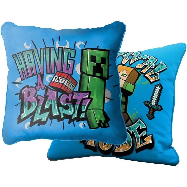 BERONAGE Dekokissen Minecraft Kissen Blast 40x40 cm Creeper TNT Survival Mode Kuschelkissen, passend zur Bettwäsche, ideal für Sofa, Couch, Kinder-Bett, Auto – Bild 5