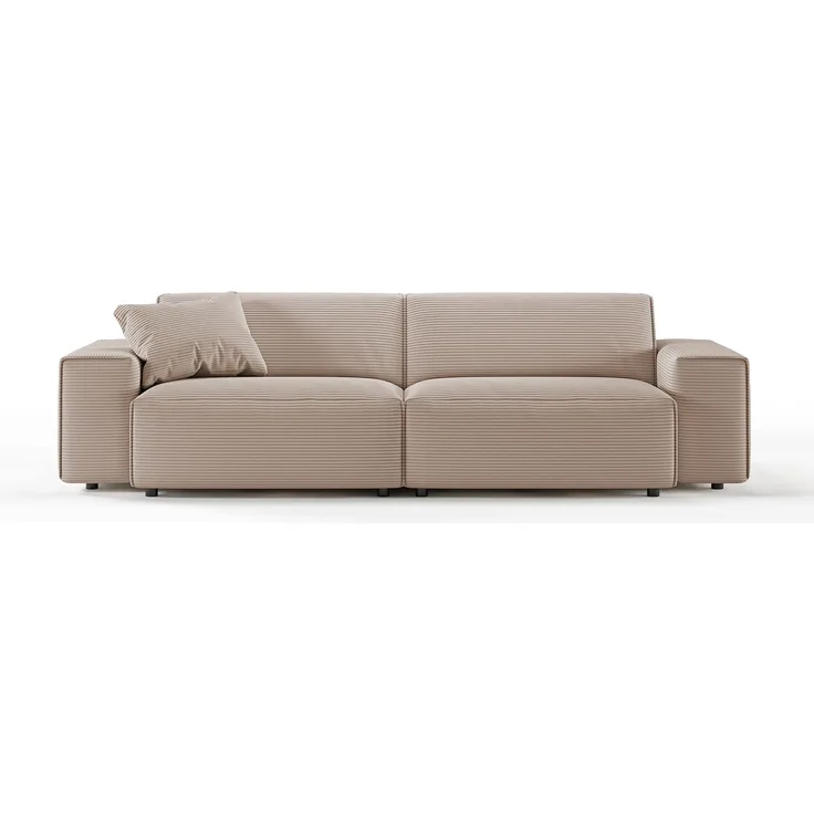 KAWOLA Sofa RANI 3-Sitzer Cord taupe 71 x 101 x 256 cm