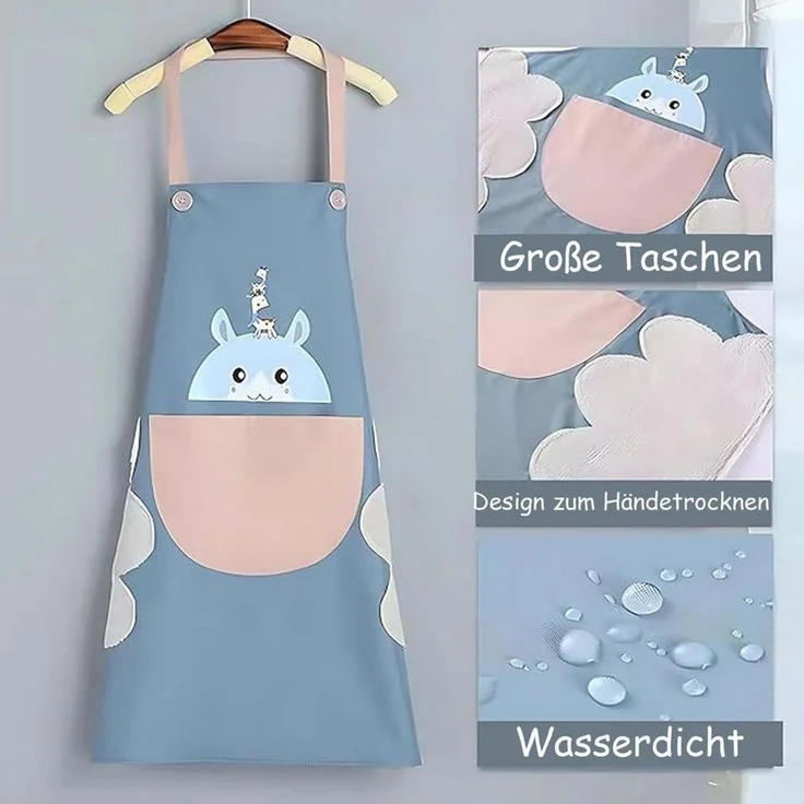 Agger Kochschürze Verstellbar, wasserabweisend, mit Taschen – Unisex Design für Küche – Bild 4