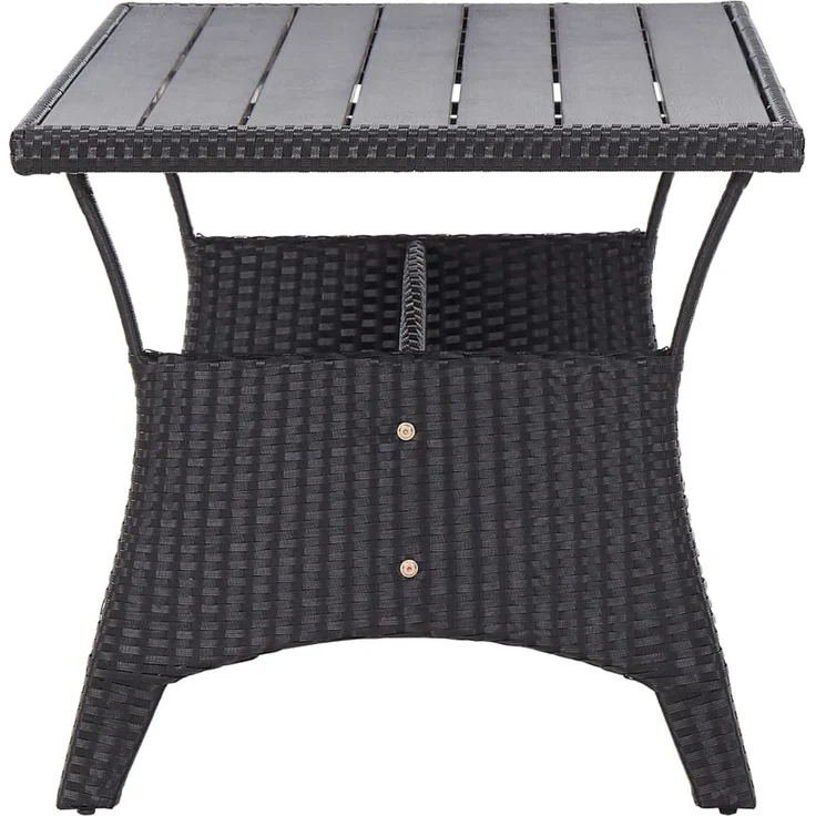 Gartentisch, Beistelltisch, Balkontisch Schwarz 120 x 70 x 66 cm Poly Rattan – Bild 3