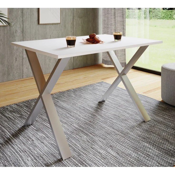 VCM Esstisch Xona 916790 Silber / Weiß H. 76 x B. 110 x T. 50 cm – Bild 2