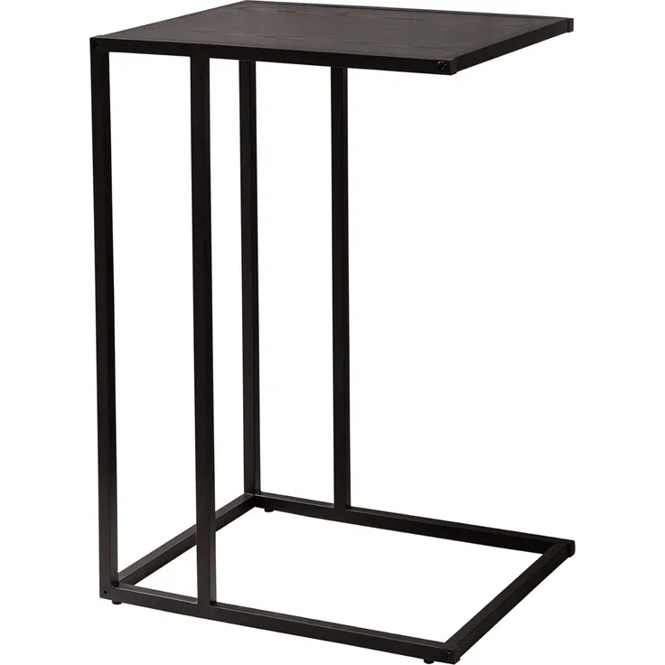 riess-ambiente Beistelltisch SLIM LINE 65cm schwarz (Einzelartikel, 1-St), Wohnzimmer · Esche-Optik · Metall · Laptoptisch · Industrial