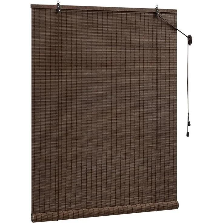 Rollo, Woltu, blickdicht, Mit Bohren, Bambusrollo Sonnenschutz Seitenzugrollo, für Fenster Tür Terrasse