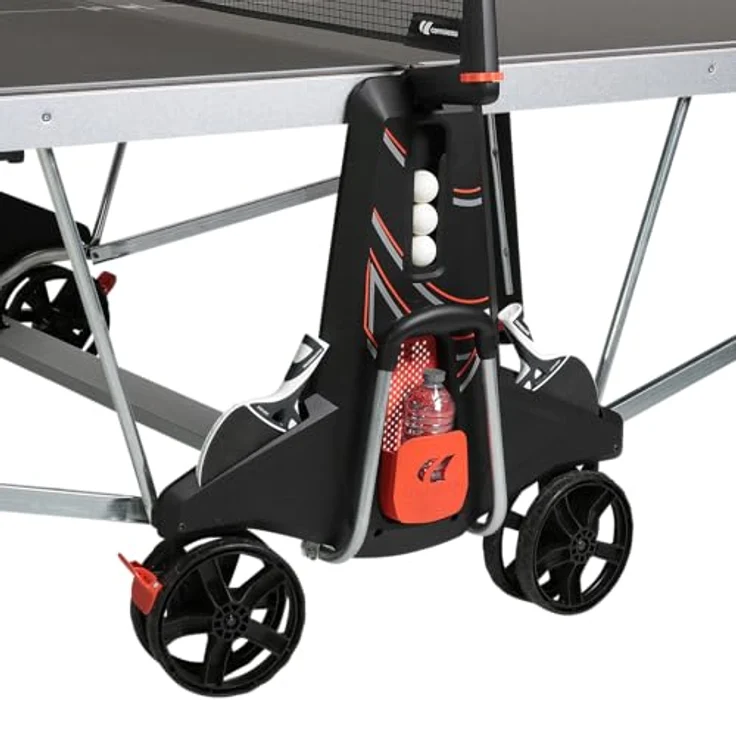 Cornilleau 600X, Outdoor Tischtennisplatte in Schwarz mit robustem Rahmen, verbreiterte Spieloberfläche und komfortabler Ausstattung – Bild 5