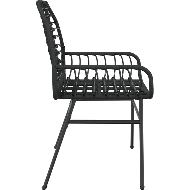 vidaXL Gartenstühle 2 Stk. Schwarz Poly Rattan 369091 – Bild 5