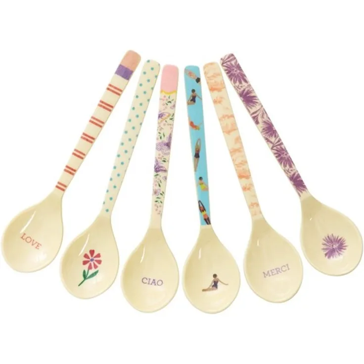 rice Teelöffel Rice Melamin Teelöffel Multicolor Gloriously Gifted (6 Stück), Bruchsicher